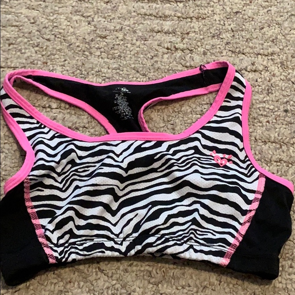Justice Bra good condition Zibra print
